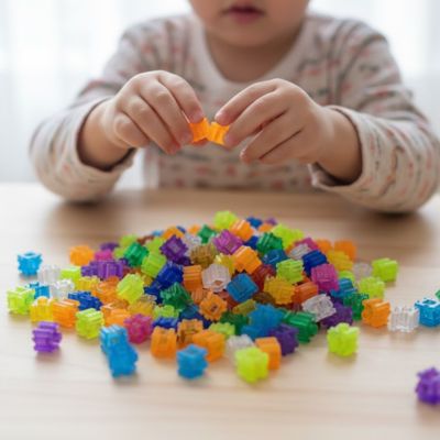 Blocs-construction-une-fille-joue