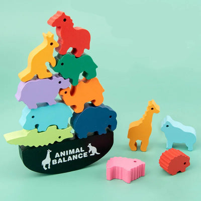 Jouets-en-bois-Animaux-en-equilibre-animaux-modernes-debut