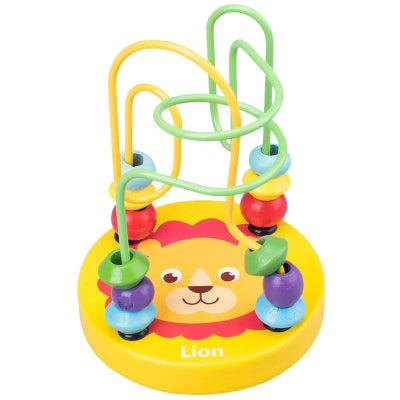 Jouets-en-bois-Mini-Spirale-3D-a-billes-Lion