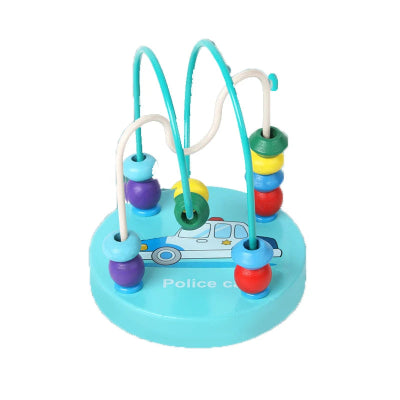 Jouets-en-bois-Mini-Spirale-3D-a-billes-auto-police