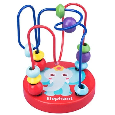 Jouets-en-bois-Mini-Spirale-3D-a-billes-elephant