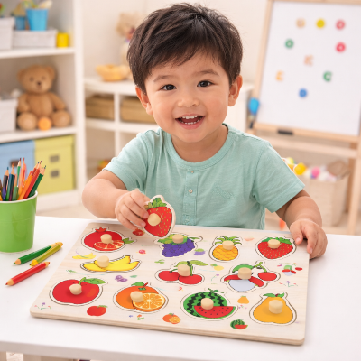 Puzzle-bois-Fruits-planche-garcon-chine