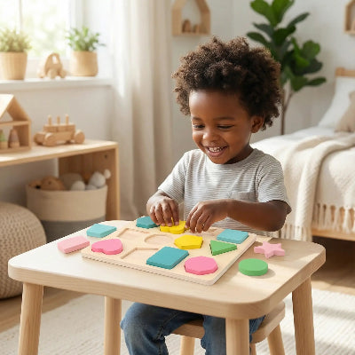 Puzzle-bois – formes-pastelles-planche-garçon