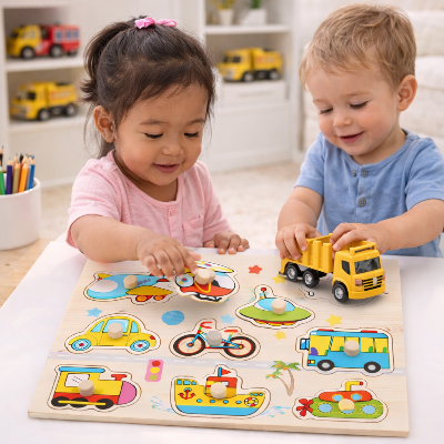 Puzzle-en-bois-véhicules-planche-garçon-fille