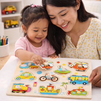 Puzzle-en-bois-véhicules-planche-maman-fille
