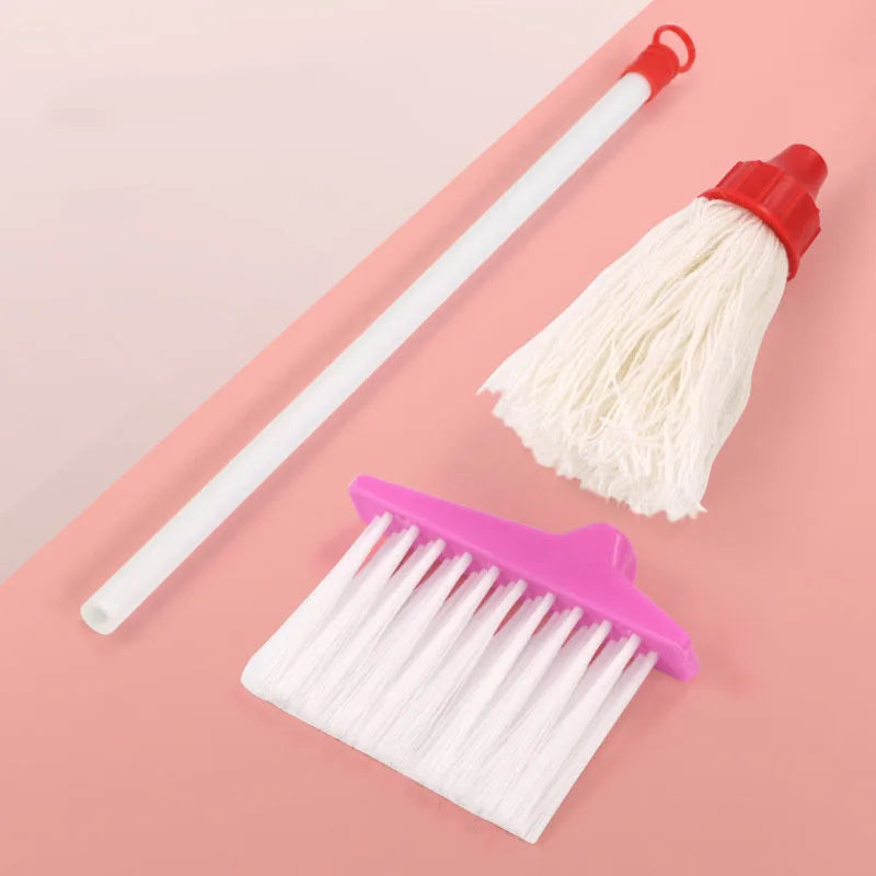 Simulation Home Appliances Cleaning Toys Pretend Play Children Housework Supplies Kit with Dustpan Broom Bucket Mop Cleaner Tool