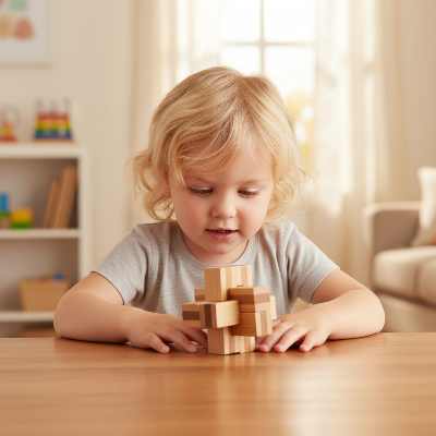 enfant-blond-avec-casse-t-te-en-bois