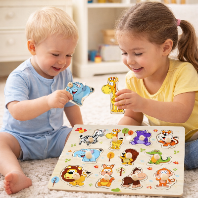 puzzle-bois-reconnaitre-animaux-bebe-fille