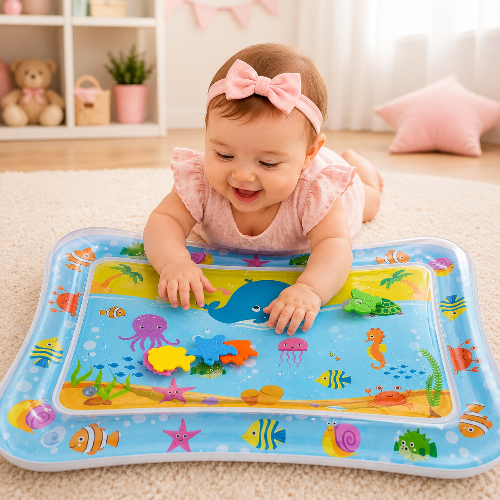 tapis-eau-fille-rousse-joue